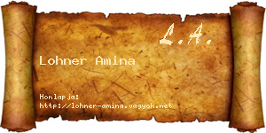 Lohner Amina névjegykártya